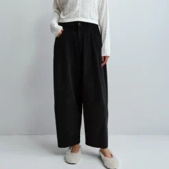 Women Cordera - Pantalon Velours Baggy - Noir
