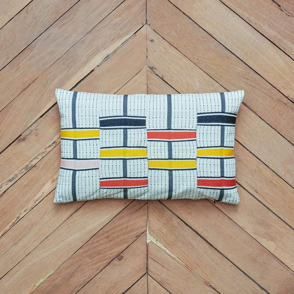 397 GOLDEN EDITIONS Coussin Kente tissé - Gingembre
