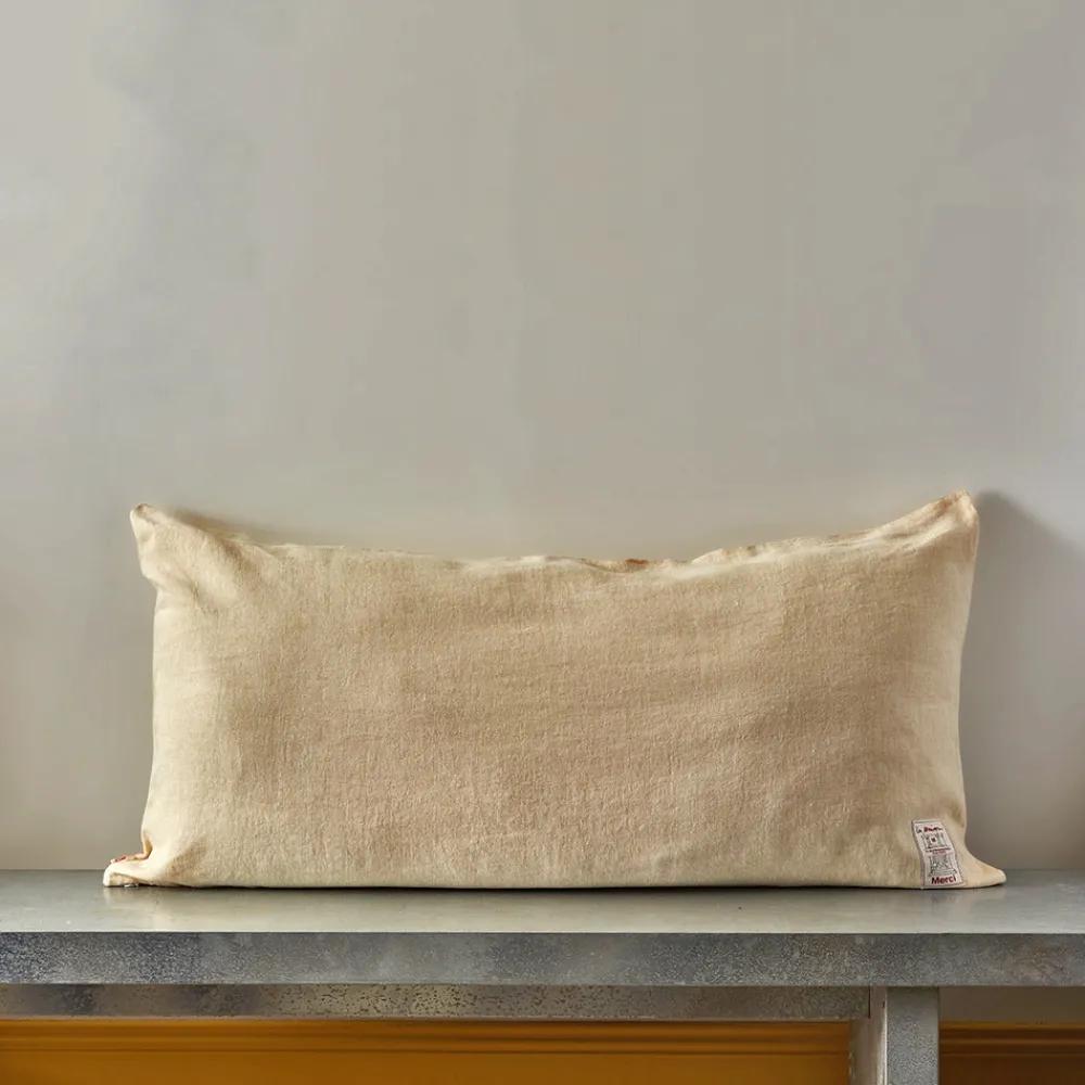 200 LINTEX Coussin épais en lin - Chambray Jaune