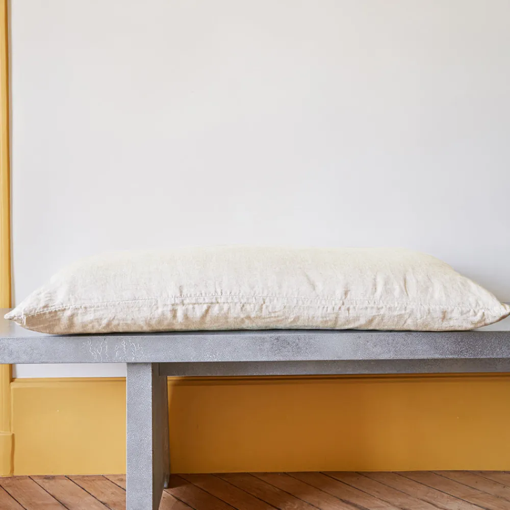 200 LINTEX Coussin épais en lin - Chambray Jaune