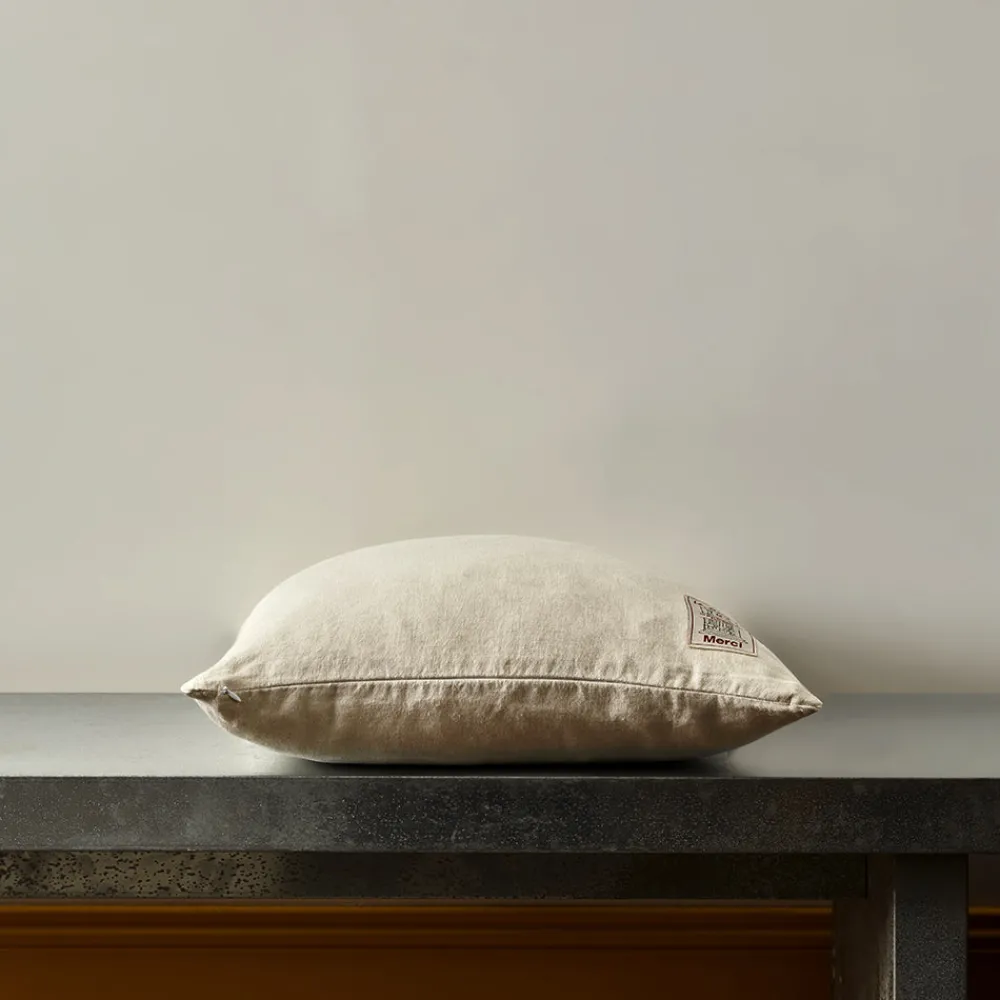 200 LINTEX Coussin épais en lin - Chambray Pierre