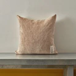 200 LINTEX Coussin épais en lin - Chambray Brique de Sienne