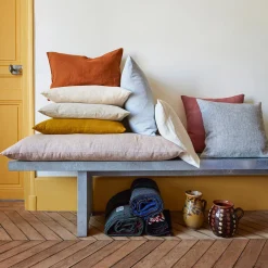 200 LINTEX Coussin épais en lin - Chambray Brique de Sienne