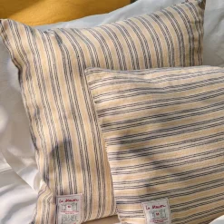 200 LINTEX Coussin épais en lin - Rayures Matelas Bleu & Jaune Asahi