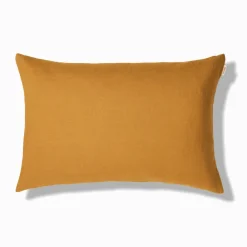 200 LINTEX Coussin épais en lin - Uni Olive