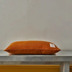 200 LINTEX Coussin épais en lin - Uni Brique de Sienne