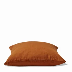 200 LINTEX Coussin épais en lin - Uni Brique de Sienne