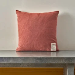 200 LINTEX Coussin épais en lin - Uni Rose
