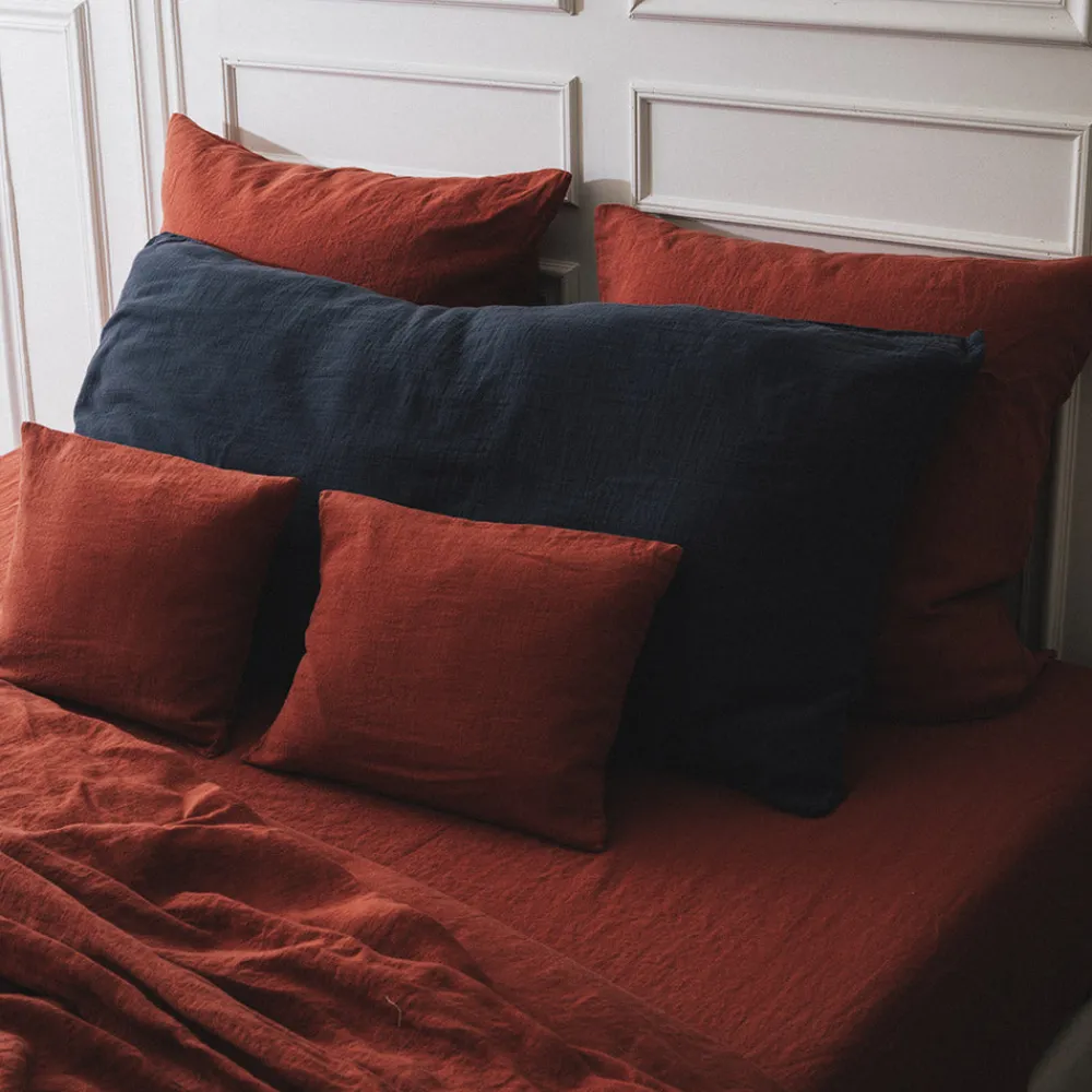 2100 GAZEX Coussin rectangle en gaze de coton - Gris Fusain