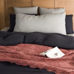 2100 GAZEX Coussin rectangle en gaze de coton - Gris de Paris