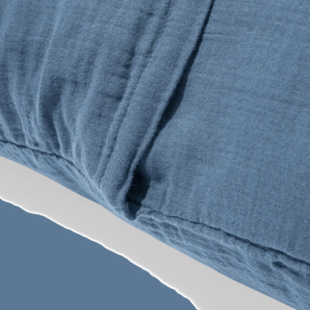 2100 GAZEX Coussin rectangle en gaze de coton - Bleu zinc