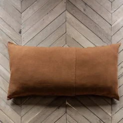 200 LINTEX Coussin rectangle en lin lavé - Brique de Sienne