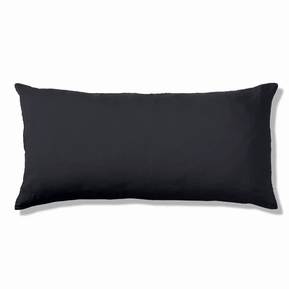 200 LINTEX Coussin rectangle en lin lavé - Bleu Encre