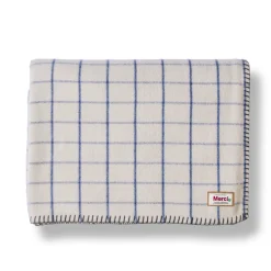 2138 TESSILECHITI Couverture Merci - Carreaux Bleu Shibori