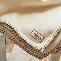 2138 TESSILECHITI Couverture Merci - Carreaux Jaune Asahi