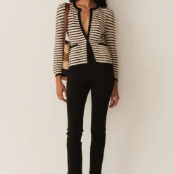 Women DOEN Dôen - Cardigan Therese - Beige rayé