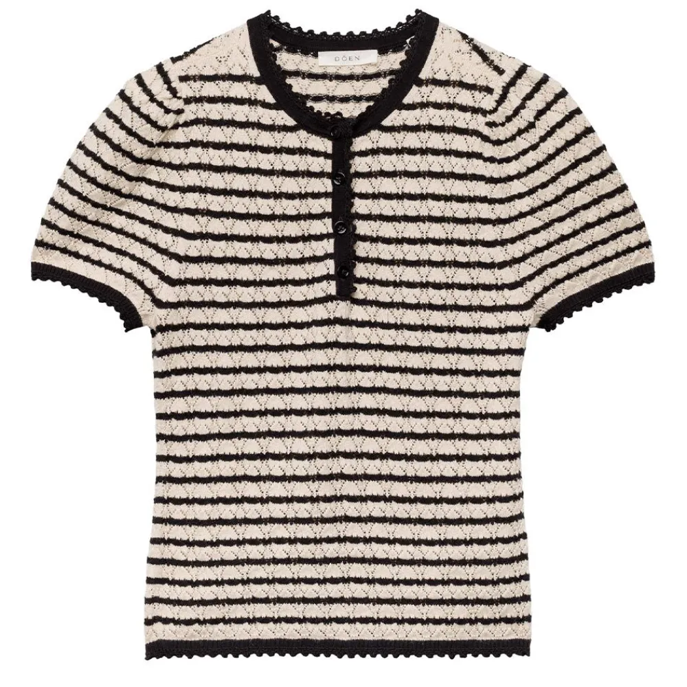 Women DOEN Dôen - T-shirt Brandie - Beige rayé