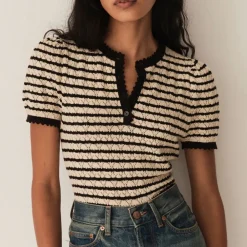 Women DOEN Dôen - T-shirt Brandie - Beige rayé
