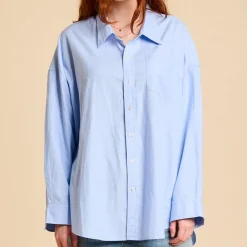 Women Denimist - Chemise à boutons - Oxford bleu clair