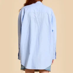 Women Denimist - Chemise à boutons - Oxford bleu clair