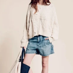 Women Denimist - Pull Shadow American Flag - Ecru Slub