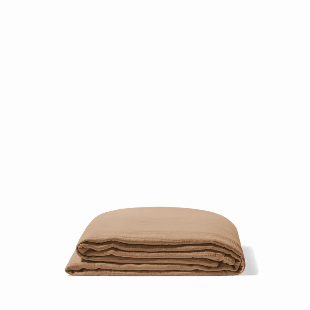 2100 GAZEX Drap plat en gaze de coton - Brun Haussmann