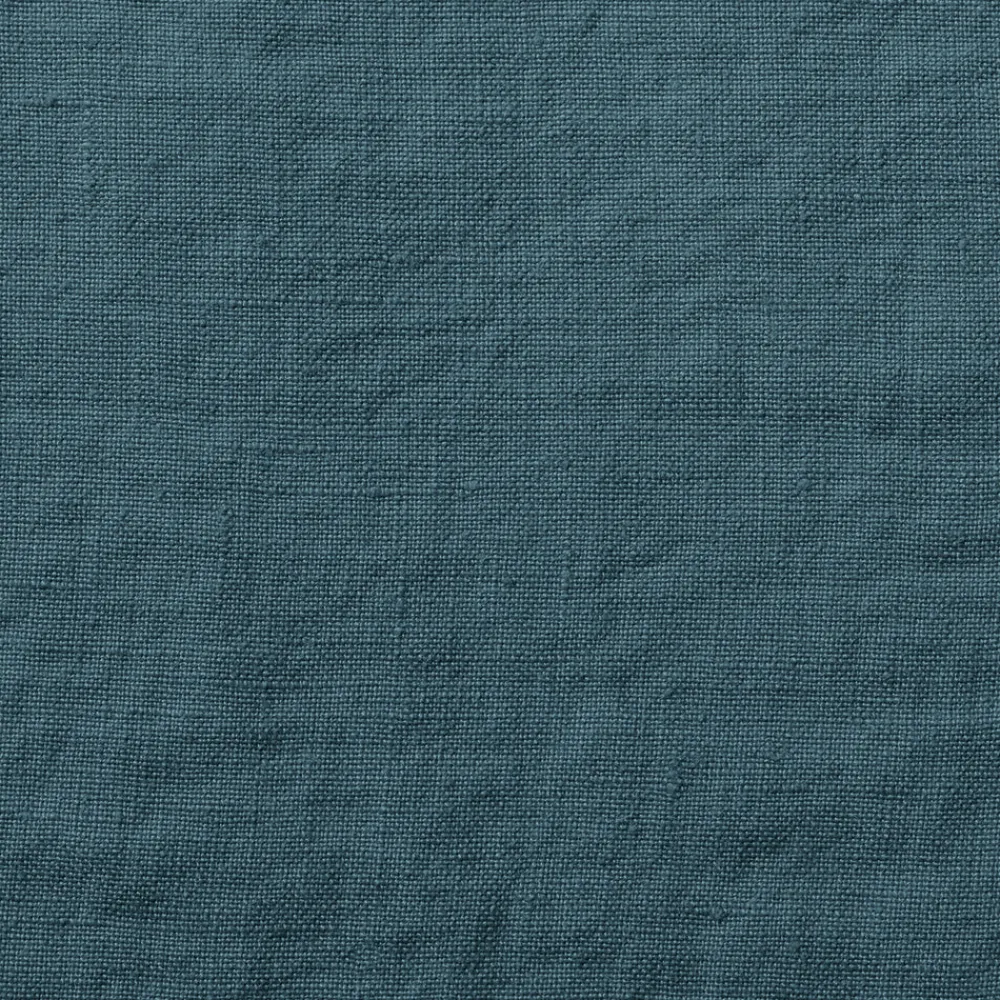 200 LINTEX Drap plat en lin lavé - Bleu Pétrole