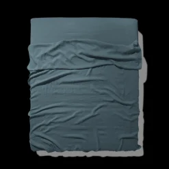 200 LINTEX Drap plat en lin lavé - Bleu Pétrole