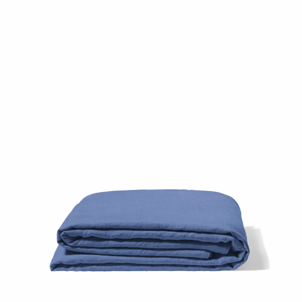 200 LINTEX Drap plat en lin lavé - Bleu Paros