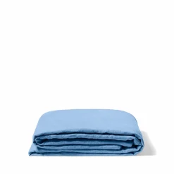 200 LINTEX Drap plat en lin lavé - Bleu Tyrrhénien