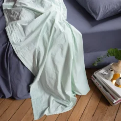 1700 COTEX Drap plat en percale de coton - Bleu d'Eau