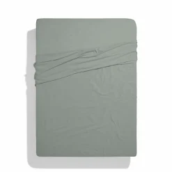 1700 COTEX Drap plat en percale de coton - Vert Lichen