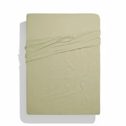 1700 COTEX Drap plat en percale de coton - Vert Sauge
