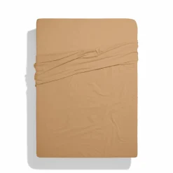 1700 COTEX Drap plat en percale de coton - Brun Sarrasin