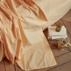 1700 COTEX Drap plat en percale de coton - Jaune Orge