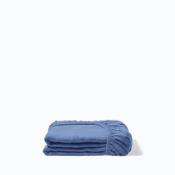 2100 GAZEX Drap-housse en gaze de coton - Bleu Pompidou
