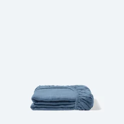 2100 GAZEX Drap-housse en gaze de coton - Bleu Zinc