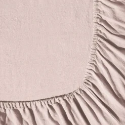 200 LINTEX Drap-housse en lin lavé - Beige Rosé
