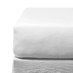 200 LINTEX Drap-housse en lin lavé - Blanc Optique