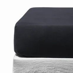 200 LINTEX Drap-housse en lin lavé - Bleu Encre