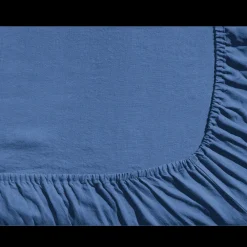 200 LINTEX Drap-housse en lin lavé - Bleu Paros