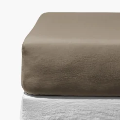 200 LINTEX Drap-housse en lin lavé - Brun Cha Iro