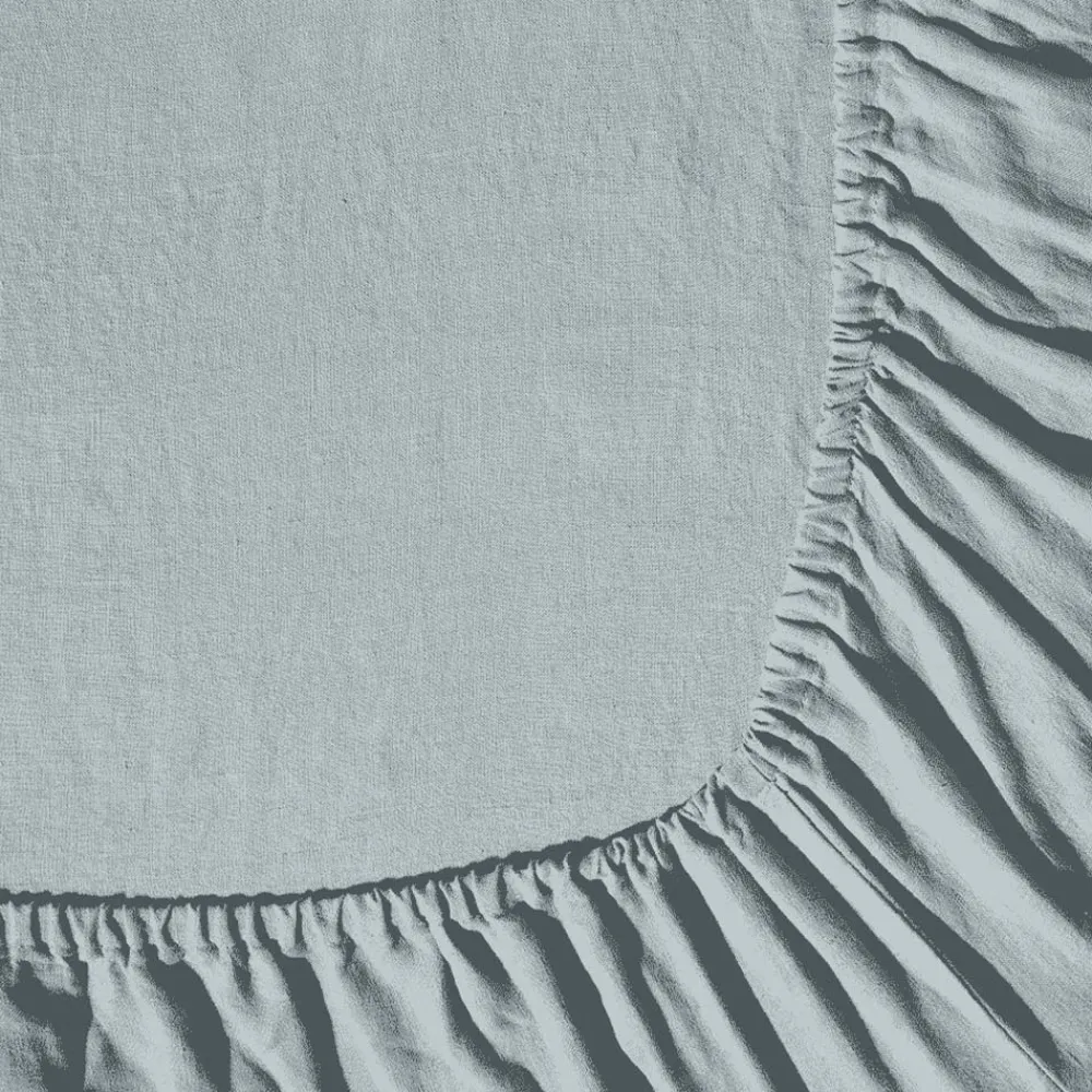 200 LINTEX Drap-housse en lin lavé - Gris Vésuve