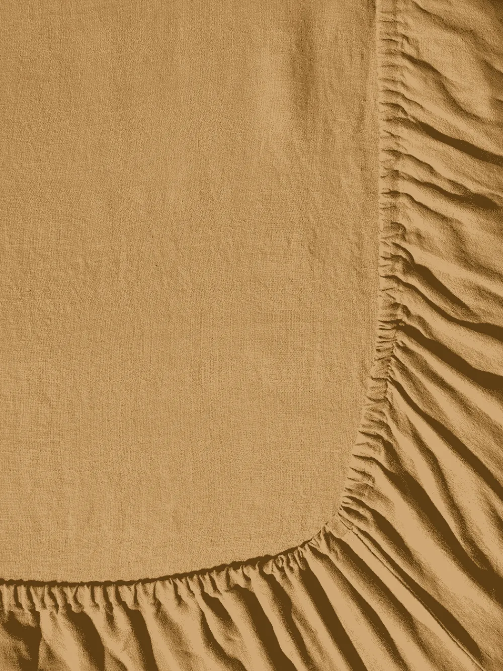 200 LINTEX Drap-housse en lin lavé - Jaune Asahi