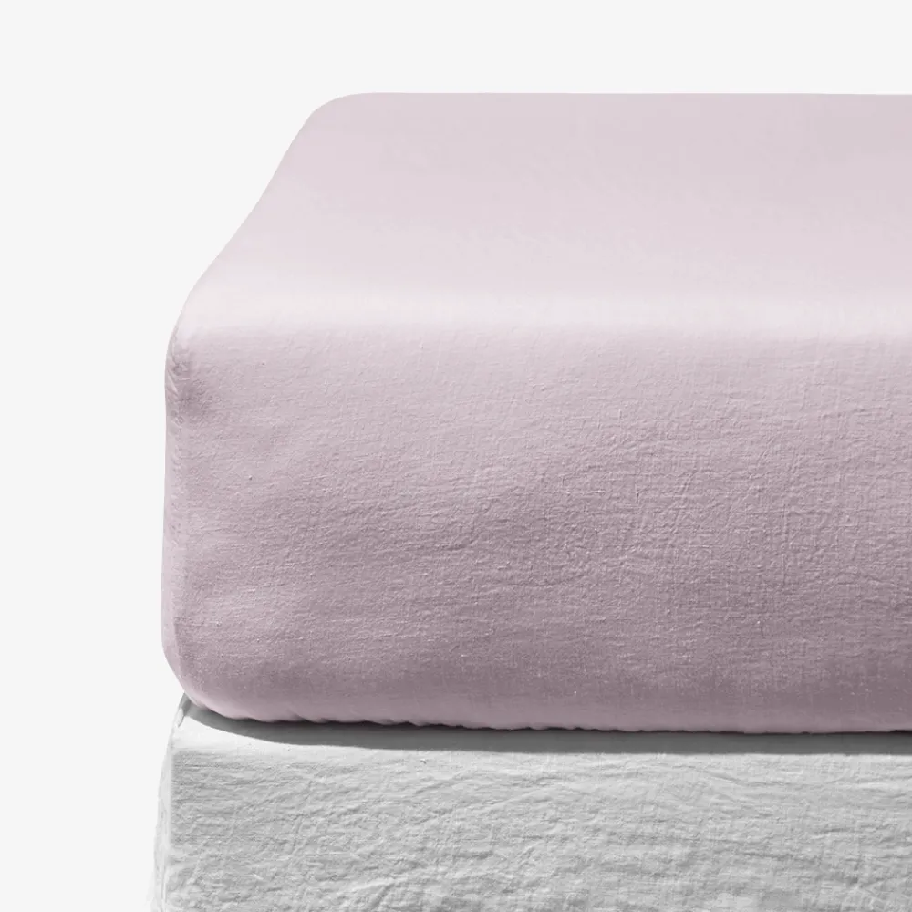 200 LINTEX Drap-housse en lin lavé - Parme Fuji Iro
