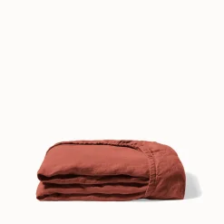 200 LINTEX Drap-housse en lin lavé - Rouge Urushi