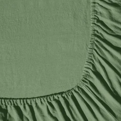 200 LINTEX Drap-housse en lin lavé - Vert d'Anduze