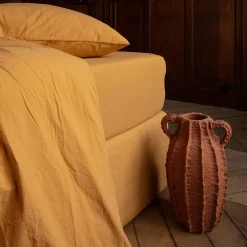 1700 COTEX Drap-housse en percale de coton - Jaune Safran