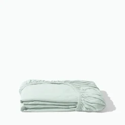 1700 COTEX Drap-housse en percale de coton - Bleu d'Eau