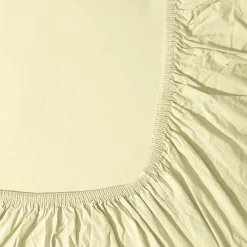 1700 COTEX Drap-housse en percale de coton - Jaune Yuzu